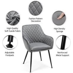 Yaheetech Set Of 2 Velvet Fabric Dining Chairs With Metal Legs -Dine Furniture GUEST 9b2c9ce9 1876 431e 9aba c9bdd7a24d0f