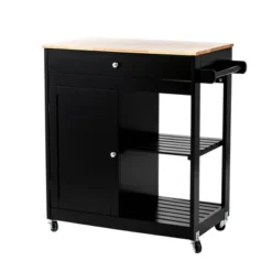 Wooden Basic Kitchen Island With 1 Drawer 1 Door And 2 Tiers - Glitzhome -Dine Furniture GUEST 9b6cc49c c5de 439f 8dbc 6618ebe6c94e