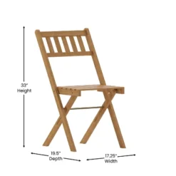 Flash Furniture Indoor/Outdoor Solid Acacia Wood Folding Bistro Chairs In Natural - Set Of 2 -Dine Furniture GUEST 9c296413 95bf 49c0 a8be bd3e89959aa6