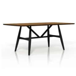 7pc Bernst Mid-Century Modern Dining Table Set Antique Oak/Black/Gray - MiBasics -Dine Furniture GUEST 9c31ff19 1a3a 45cb 93b5 6b8bcf603742