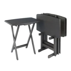 5pc Set Dorian Snack Tables Oyster Gray - Winsome