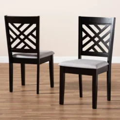 2pc Caron Upholstered Wood Dining Chair Set - Baxton Studio -Dine Furniture GUEST 9c6c959a 87aa 45b6 af62 9aee0483c2e8