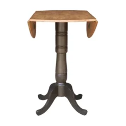 42" Nathaniel Round Dual Drop Leaf Bar Height Dining Table Hickory/Washed Coal - International Concepts -Dine Furniture GUEST 9d00b04d cecb 4656 8343 93bce9e4bed7