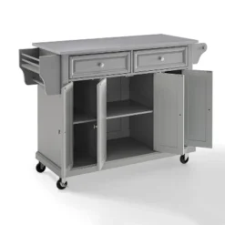 Stainless Steel Top Kitchen Cart/Island Vintage Gray - Crosley -Dine Furniture GUEST 9d029ccb 716e 4ad6 81ba 191756ea7678