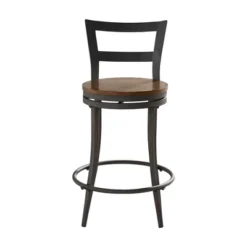 Set Of 2 24" Saroyan Swivel Metal & Wood Counter Height Barstool Graphite - Inspire Q 24 Set Of 2 24" Saroyan Swivel Metal & Wood Counter Height Barstool Graphite - Inspire Q -Dine Furniture GUEST 9dca4b2c 7aaa 4bbc 9303 592d2395d0d1