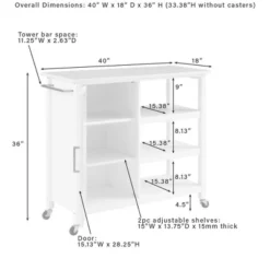 Tristan Open Kitchen Island Cart White/Natural - Crosley -Dine Furniture GUEST 9e4a1b32 007f 45f2 858c 96530c404f79