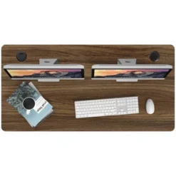 Costway Universal Tabletop For Standard & Standing Desk Frame Walnut -Dine Furniture GUEST 9e6fd8b3 b229 42c2 a99d c4e91d21f16a