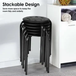 Costway Set Of 6 Portable Plastic Stack Stools Backless Classroom Seating -Dine Furniture GUEST 9e712c67 a21d 409c 962f 383026ac966d