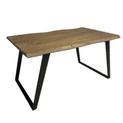 60" Light Acacia Wood Live Edge Dining Table Light/Black - Timbergirl -Dine Furniture GUEST 9e88d466 ee94 4850 af96 64cd8b1acb67