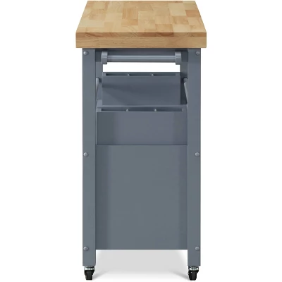 Anson Kitchen Cart Gray - ClickDecor 5 Anson Kitchen Cart Gray - ClickDecor - Image 3