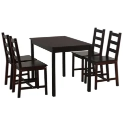 HOMCOM 5 Piece Dining Room Table Set, Wooden Kitchen Table And Chairs For Dinette, Breakfast Nook -Dine Furniture GUEST 9eb5da74 50ca 497e ad14 ce0c18dda52d