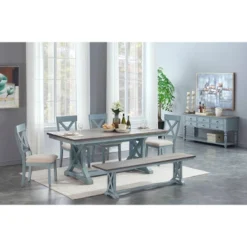 Skye Dining Table Blue - Treasure Trove Accents -Dine Furniture GUEST 9f26640b aae5 41f0 a621 69b61b2f6beb