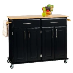 Dolly Madison Kitchen Island Cart Wood/Black/Natural - Home Styles -Dine Furniture GUEST 9f4d0703 0948 4734 af1f 188b4ef46e59