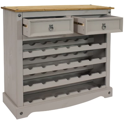 Sunnydaze Decor Sunnydaze 28-Bottle Freestanding Wine Rack - Solid Pine - Gray - 34.5" 10 Sunnydaze Decor Sunnydaze 28-Bottle Freestanding Wine Rack - Solid Pine - Gray - 34.5" - Image 8