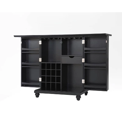 Cambridge Expandable Bar Cabinet Black - Crosley 8 Cambridge Expandable Bar Cabinet Black - Crosley - Image 6