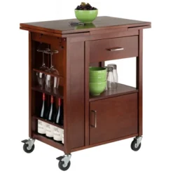 Gregory Kitchen Cart Walnut - Winsome -Dine Furniture GUEST a1ae5cc0 d734 42cc a520 17c95b6c5f5c
