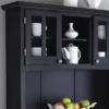 Large Buffet Of Buffets Server With Hutch And Oak Top Black - Homestyles