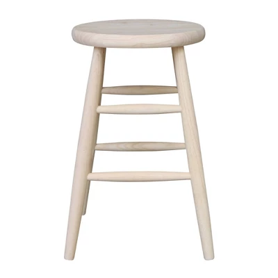 24" Scooped Seat Counter Height Barstool Unfinished - International Concepts 3 24" Scooped Seat Counter Height Barstool Unfinished - International Concepts