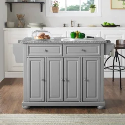 Alexandria Kitchen Island With Solid Granite Top Vintage Gray - Crosley -Dine Furniture GUEST a32af193 8392 4081 9228 cfb0b18ce93c