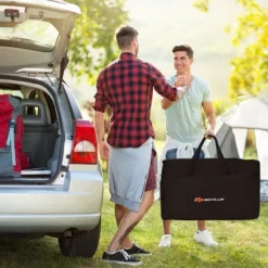 Costway Folding Portable Aluminum Camping Grill Table W/ Storage Organizer Windscreen Black -Dine Furniture GUEST a4ae199f d796 4d52 8b36 4645c06c5c26