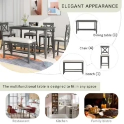 6-Piece Counter Height Dining Table Set Table With 4 Chairs And 1 Benchs - ModernLuxe 16 6-Piece Counter Height Dining Table Set Table With 4 Chairs And 1 Benchs - ModernLuxe -Dine Furniture GUEST a4c68b86 043d 4235 baa8 9bf12cfbec76