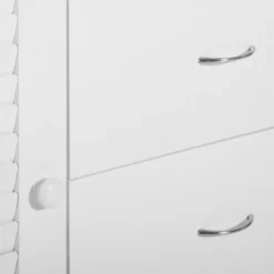 HOMCOM 47" Modern Storage Cabinet Buffet Sideboard With Drawers And Louvered Doors- White -Dine Furniture GUEST a4dcfe62 26bd 49fc a4e1 812903686e0a