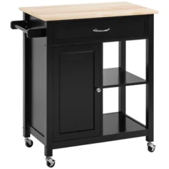 HOMCOM Rolling Kitchen Cart With Wood Top, Kitchen Island With Storage Drawer On Wheels For Dining Room 15 HOMCOM Rolling Kitchen Cart With Wood Top, Kitchen Island With Storage Drawer On Wheels For Dining Room -Dine Furniture GUEST a5f934c0 06ef 4faa 81a2 77946daf82a5