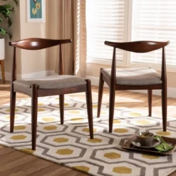 Set Of 2 Aeron Wood Dining Chair Walnut - Baxton Studio -Dine Furniture GUEST a63dee92 84c7 4ff8 8c98 df4351e242ea