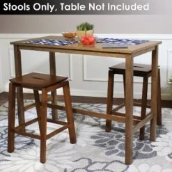 Sunnydaze Decor Sunnydaze Set Of 2 Indoor Wooden Backless Counter-Height Stools - Dark Walnut - 25" -Dine Furniture GUEST a6c5281f 5b77 4b4a ad33 2c7be0445e21