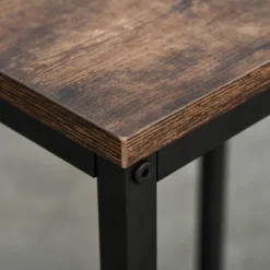 HOMCOM Industrial 3 Piece Dining Table Set, Counter Height Bar Table And Chairs Set, Kitchen Bistro Table Set With Storage Shelf And Stools, Brown 13 HOMCOM Industrial 3 Piece Dining Table Set, Counter Height Bar Table And Chairs Set, Kitchen Bistro Table Set With Storage Shelf And Stools, Brown -Dine Furniture GUEST a7967daf d1c0 43e6 b8da 75e880d7c18b