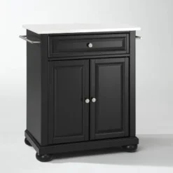 Alexandria Stone Top Portable Kitchen Island/Cart - Crosley -Dine Furniture GUEST a812dd4e fa68 43b2 9e6d 5e87ce3a3bc8