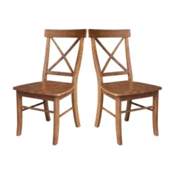 Set Of 2 X Back Chairs With Solid Wood Seat Distressed Oak - International Concepts 15 Set Of 2 X Back Chairs With Solid Wood Seat Distressed Oak - International Concepts -Dine Furniture GUEST a84994fd 7b4b 4f16 9c8a a0d659e4684c