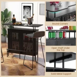 Costway 4-Tier Metal Home Bar Unit Liquor Bar Table With Storage Shelves & 6 Glass Holders 16 Costway 4-Tier Metal Home Bar Unit Liquor Bar Table With Storage Shelves & 6 Glass Holders -Dine Furniture GUEST a8ce2389 ce43 40b0 8b26 225f007cea2a