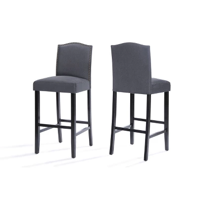 Set Of 2 Darren Contemporary Upholstered Barstools With Nailhead Trim - Christopher Knight Home 7 Set Of 2 Darren Contemporary Upholstered Barstools With Nailhead Trim - Christopher Knight Home - Image 5