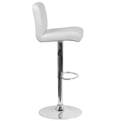 Emma And Oliver Swivel Rolled Seat Adjustable Height Barstool With Chrome Base 9 Emma And Oliver Swivel Rolled Seat Adjustable Height Barstool With Chrome Base - Image 7