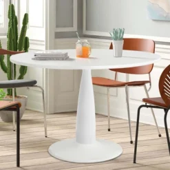 35.5'' Haven Round Top Pedestal Dining Table-The Pop Maison