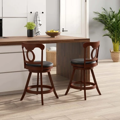 Costway Set Of 2 Bar Stools Swivel Counter Height Chairs With Footrest For Kitchen 3 Costway Set Of 2 Bar Stools Swivel Counter Height Chairs With Footrest For Kitchen
