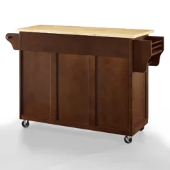 Eleanor Wood Top Kitchen Cart Mahogany/Natural - Crosley -Dine Furniture GUEST ad24a059 d15e 4ce3 943b a95251bd14e9