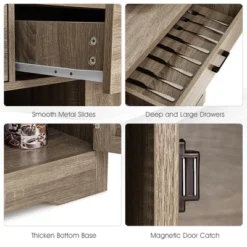 Costway Kitchen Storage Buffet Cabinet Farmhouse Wooden Sideboard W/2 Drawer & Wine Rack 17 Costway Kitchen Storage Buffet Cabinet Farmhouse Wooden Sideboard W/2 Drawer & Wine Rack -Dine Furniture GUEST ad3cd707 257b 4cbe bcf0 383e076b0de4