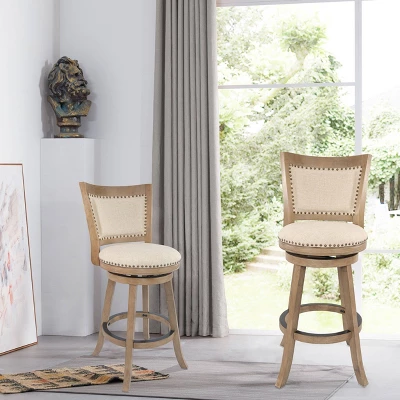 29" Melrose Distressed Barstool Driftwood Ivory - Boraam 5 29" Melrose Distressed Barstool Driftwood Ivory - Boraam - Image 3