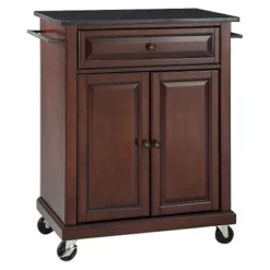Solid Black Granite Top Portable Kitchen Cart/Island - Crosley -Dine Furniture GUEST ae54de82 4e8e 48e1 976c 1af846e5591f