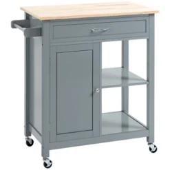 HOMCOM Rolling Kitchen Cart With Wood Top, Kitchen Island With Storage Drawer On Wheels For Dining Room 17 HOMCOM Rolling Kitchen Cart With Wood Top, Kitchen Island With Storage Drawer On Wheels For Dining Room -Dine Furniture GUEST aed5098c 78fc 4944 b595 04ccafa368f3