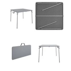 38.5" Fold In Half Multi-Purpose Card Table With Handle Gray - Room & Joy