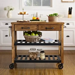 Roots Rack Industrial Kitchen Cart Wood/Natural - Crosley 10 Roots Rack Industrial Kitchen Cart Wood/Natural - Crosley -Dine Furniture GUEST b003eccd c2af 4eba bd6b 8650251eead7