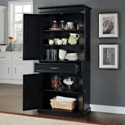 Parsons Pantry Storage Wood/Black - Crosley -Dine Furniture GUEST b0061ae8 c883 407e 9af7 784c034df403