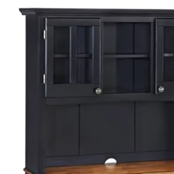 Large Buffet Of Buffets Server With Hutch And Oak Top Black - Homestyles -Dine Furniture GUEST b10aed2c fef0 4d79 a4f0 86622c446278