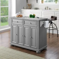 Alexandria Kitchen Island With Solid Granite Top Vintage Gray - Crosley -Dine Furniture GUEST b187da39 2e2b 4dab be2c 5fd9546a93cb
