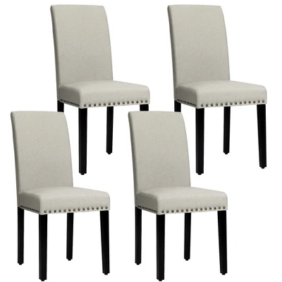 Costway Set Of 4 Fabric Dining Chairs W/Nailhead Trim 12 Costway Set Of 4 Fabric Dining Chairs W/Nailhead Trim - Image 10