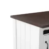 Lashire Barn Door Kitchen Cart Dark Brown/White - Aiden Lane