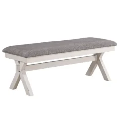 6pc Arga Solid Wood Dining Set Gray/Antique White - HOMES: Inside + Out -Dine Furniture GUEST b2938330 85a3 4f92 996a f75cd39a6b6f